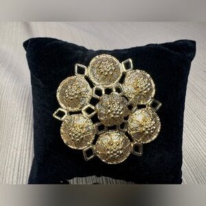 Vintage Fashion Right Gold Tone Brooch - 60’s Sarah Coventry Statement Piece